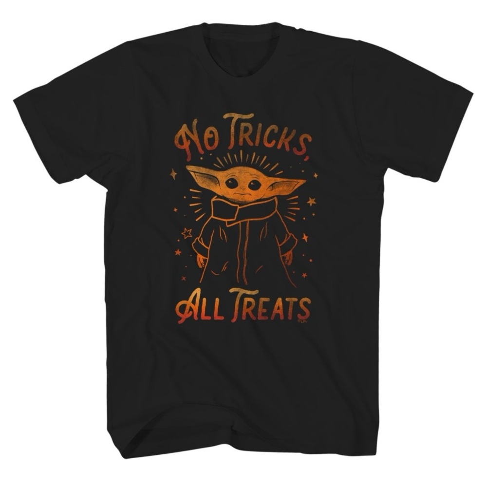 Star Wars Mandalorian Yoda No Tricks All Treats Men's T-Shirt M 38/40 Halloween